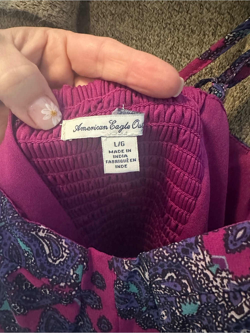 American Eagle Outfitters Pink and Navy Paisley Maxi Dress - Picture 3 of 5